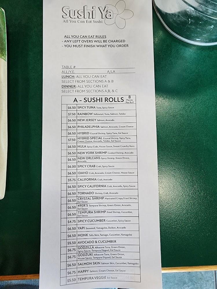 Sushi Ya Boise Menu image 1